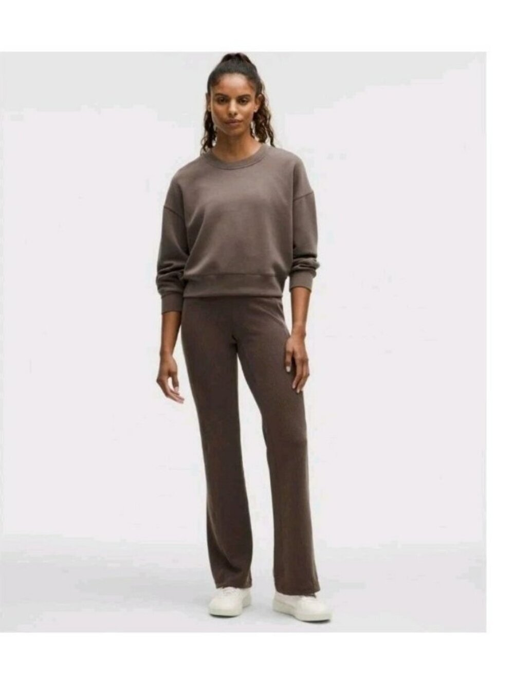 Lululemon Softstreme Ribbed High-Rise Flared Leg Pant Espresso Brown LW5GVKS 4